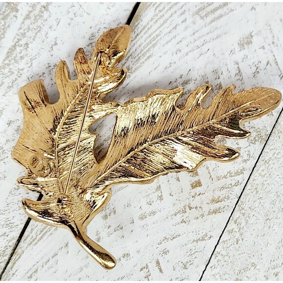 Kenneth Jay Lane For Avon Leaf Brooch With Box - Picture 5 of 8